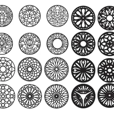 20 Decorative Circular Patterns CNC DXF SVG Free Download CNC laser cut design