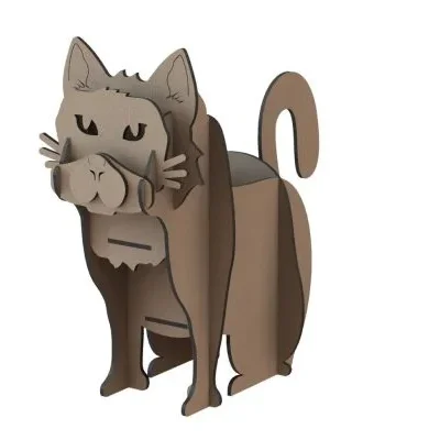 3D Cat Puzzle Animal CNC DXF SVG Free Download CNC laser cut design