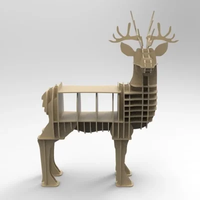 3D Deer Stag Shelf Table CNC DXF SVG Free Download CNC laser cut design