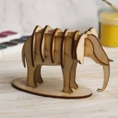 3D Elephant Puzzle CNC DXF SVG Free Download CNC laser cut design