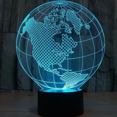 3D Globe Earth World Map Lamp CNC DXF SVG Free Download CNC laser cut design