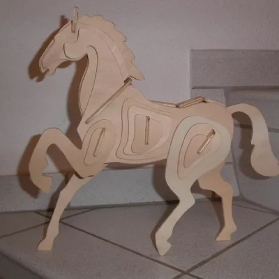 3D Horse Puzzle Assembly CNC DXF SVG Free Download CNC laser cut design