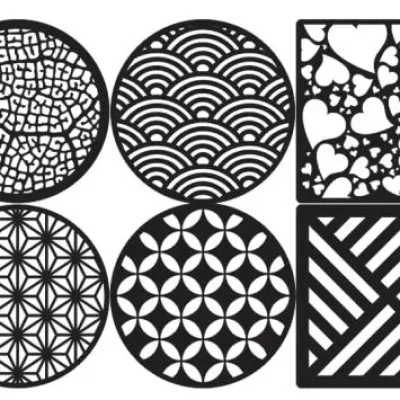 6 Pattern Collection Circular Square CNC DXF SVG Free Download CNC laser cut design