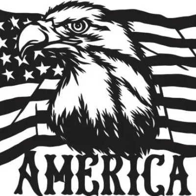 American Eagle Flag Patriotic CNC DXF SVG Free Download CNC laser cut design