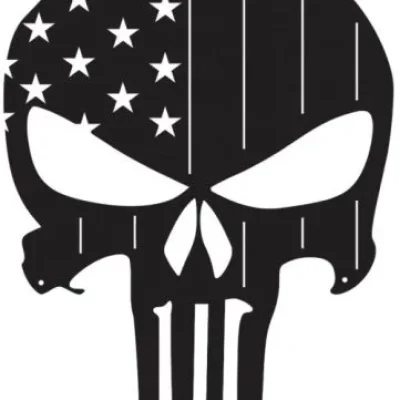 American Flag Punisher Skull CNC DXF SVG Free Download CNC laser cut design