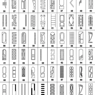 Architectural Door Panel Collection CNC DXF SVG Free Download CNC laser cut design