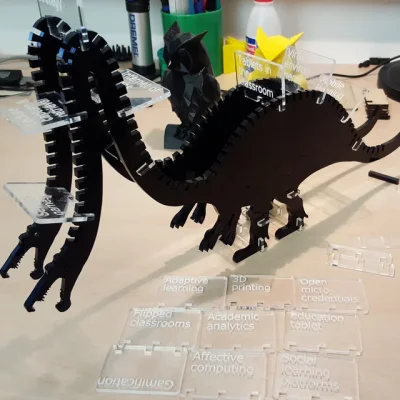 Articulated Dragon 3D Model CNC DXF SVG Free Download CNC laser cut design