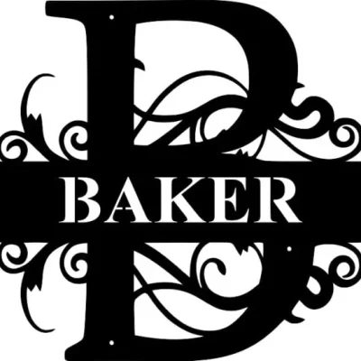 Baker Monogram Letter B Split CNC DXF SVG Free Download CNC laser cut design