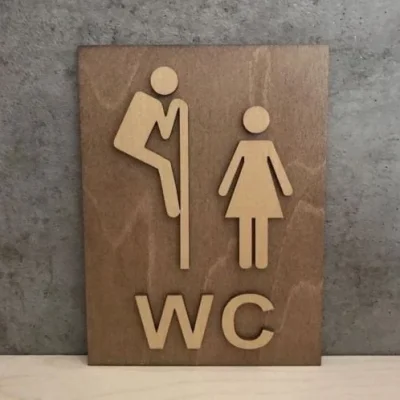 Bathroom Restroom WC Door Sign CNC DXF SVG Free Download CNC laser cut design
