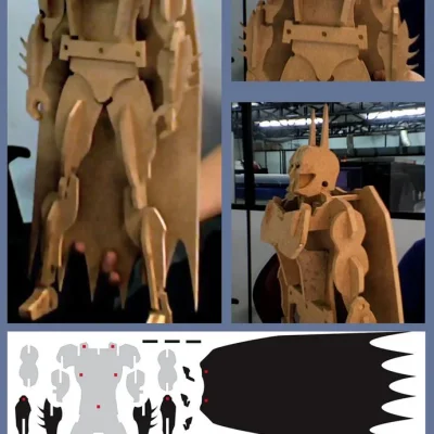 Battle Droid Robot Figure 3D CNC DXF SVG Free Download CNC laser cut design