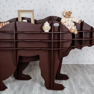 Bear Shelf Storage Furniture CNC DXF SVG Free Download CNC laser cut design