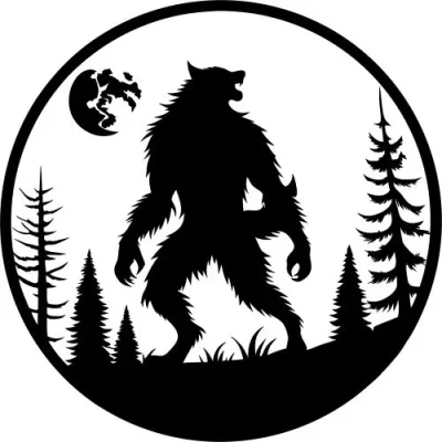Bigfoot Forest Circle CNC DXF SVG Free Download CNC laser cut design