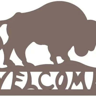 Buffalo Welcome Sign CNC DXF SVG Free Download CNC laser cut design