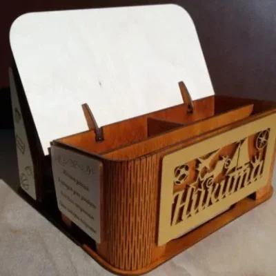 Business Card Holder Desktop Organizer CNC DXF SVG Free Download CNC laser cut design