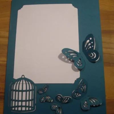 Butterfly Birdcage Frame Card CNC DXF SVG Free Download CNC laser cut design