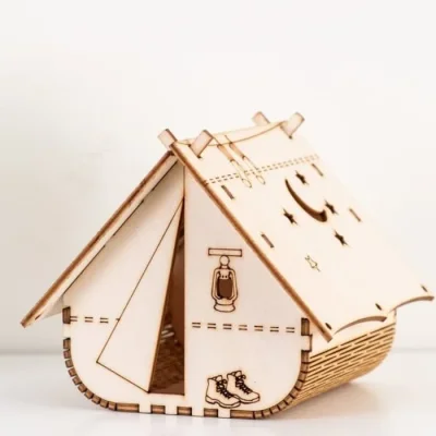 Camping Tent Night Lamp CNC DXF SVG Free Download CNC laser cut design