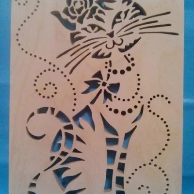 Cat Flower Crown Stencil CNC DXF SVG Free Download CNC laser cut design