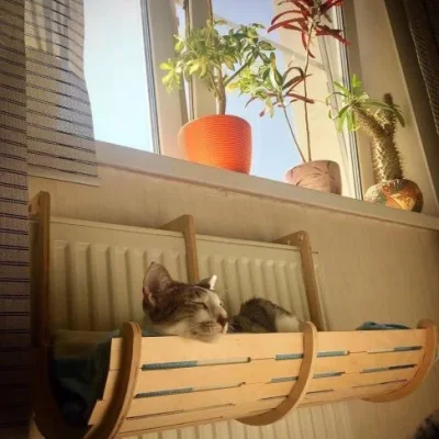 Cat Hammock Radiator Shelf CNC DXF SVG Free Download CNC laser cut design