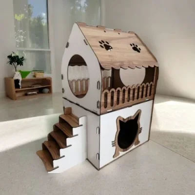 Cat House Tower Multi-Level Pet Furniture CNC DXF SVG Free Download CNC laser cut design