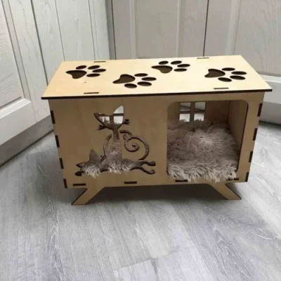 Cat Pet House Box CNC DXF SVG Free Download CNC laser cut design