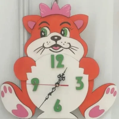 Cat Princess Clock Kids Room CNC DXF SVG Free Download CNC laser cut design