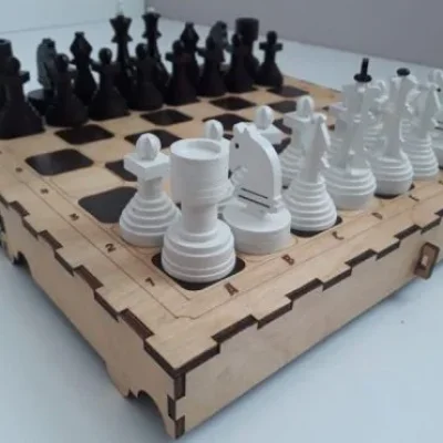 Chess Set Board Game CNC DXF SVG Free Download CNC laser cut design
