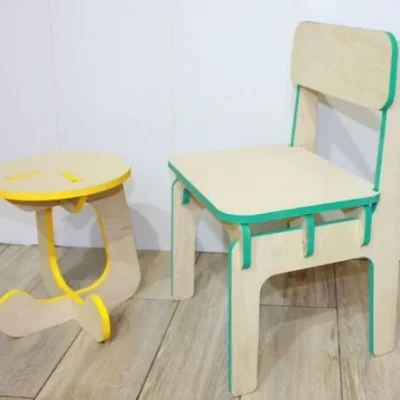 Children Chair Table Set CNC DXF SVG Free Download CNC laser cut design