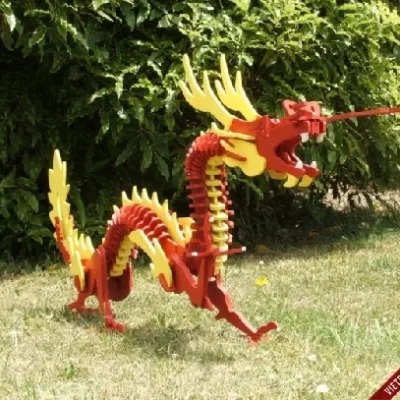 Chinese Dragon 3D Puzzle CNC DXF SVG Free Download CNC laser cut design