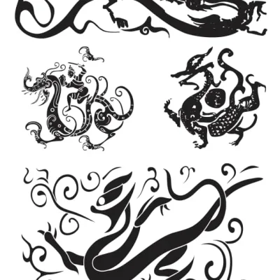 Chinese Dragon Collection CNC DXF SVG Free Download CNC laser cut design