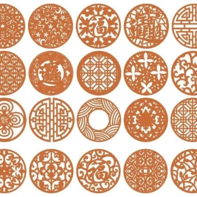 Chinese Traditional Circular Patterns CNC DXF SVG Free Download CNC laser cut design
