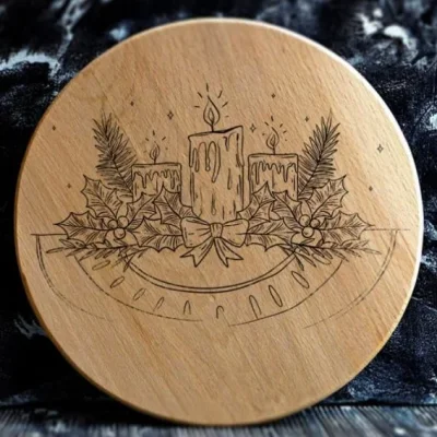 Christmas Candles Decoration CNC DXF SVG Free Download CNC laser cut design