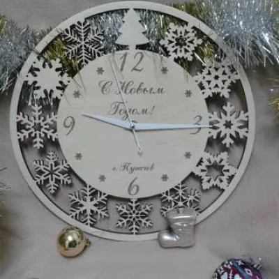 Christmas Clock Snowflake Design CNC DXF SVG Free Download CNC laser cut design