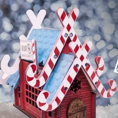 Christmas Gingerbread House CNC DXF SVG Free Download CNC laser cut design