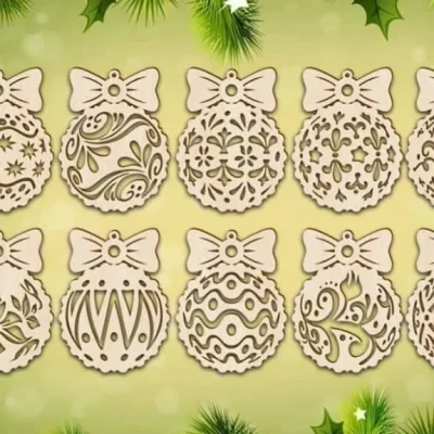 Christmas Ornament Baubles CNC DXF SVG Free Download CNC laser cut design
