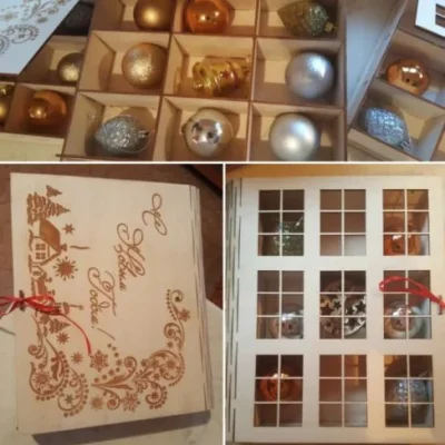 Christmas Ornament Storage Box CNC DXF SVG Free Download CNC laser cut design