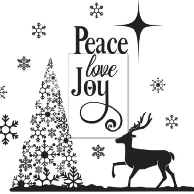 Christmas Peace Love Joy Reindeer CNC DXF SVG Free Download CNC laser cut design