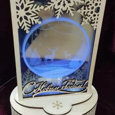 Christmas Snow Globe Display Box CNC DXF SVG Free Download CNC laser cut design