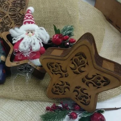 Christmas Star Bowl Decorative CNC DXF SVG Free Download CNC laser cut design