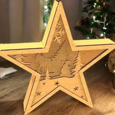 Christmas Star Nativity Scene CNC DXF SVG Free Download CNC laser cut design