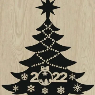 Christmas Tree 2022 Ornament CNC DXF SVG Free Download CNC laser cut design