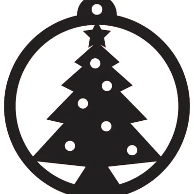 Christmas Tree Ornament Circle CNC DXF SVG Free Download CNC laser cut design