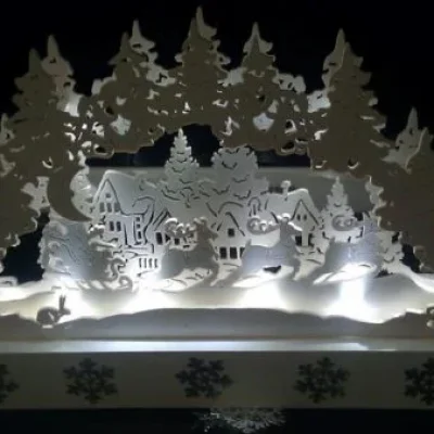 Christmas Village Winter Scene CNC DXF SVG Free Download CNC laser cut design