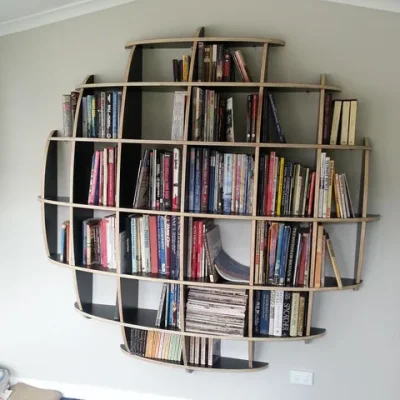 Circular Bookshelf Wall Mount CNC DXF SVG Free Download CNC laser cut design