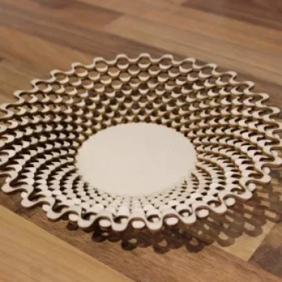 Circular Honeycomb Bowl CNC DXF SVG Free Download CNC laser cut design
