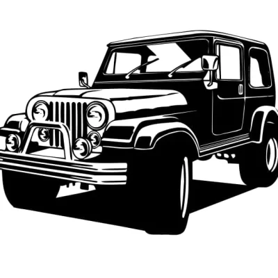 Classic Off-Road Jeep Vehicle CNC DXF SVG Free Download CNC laser cut design
