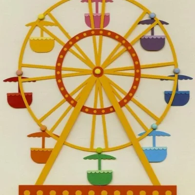 Colorful Ferris Wheel Carnival CNC DXF SVG Free Download CNC laser cut design