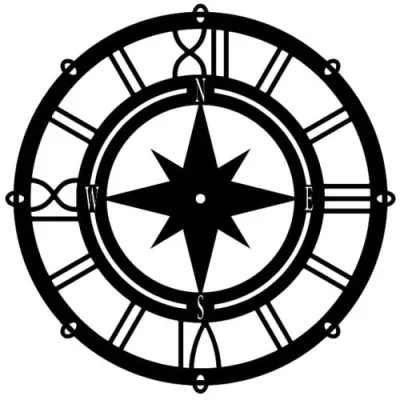 Compass Star Navigation CNC DXF SVG Free Download CNC laser cut design