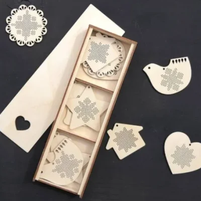 Cross Stitch Ornament Set CNC DXF SVG Free Download CNC laser cut design