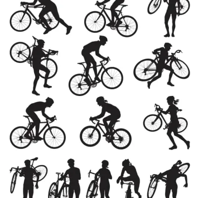 Cyclist Silhouettes Collection CNC DXF SVG Free Download CNC laser cut design
