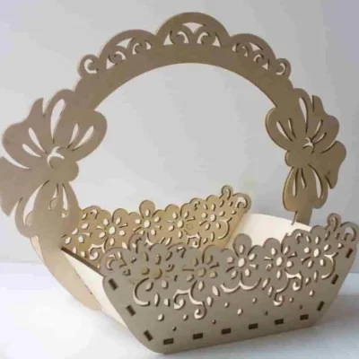 Decorative Basket Handle Floral CNC DXF SVG Free Download CNC laser cut design